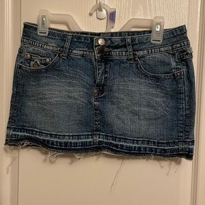 Jean skirt with cute camo cut outs